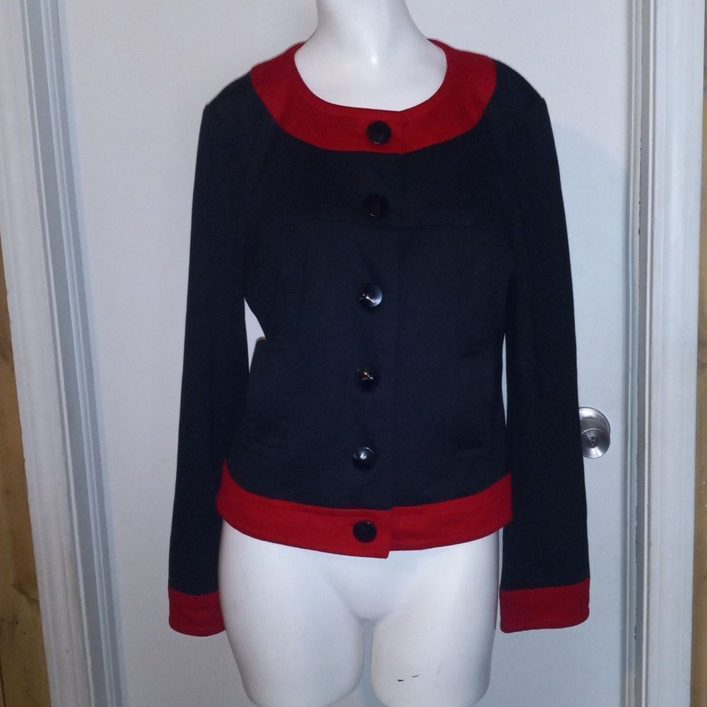 Sandro Blazer Black and Red Size M